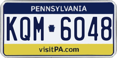 PA license plate KQM6048