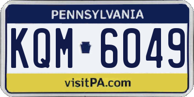 PA license plate KQM6049