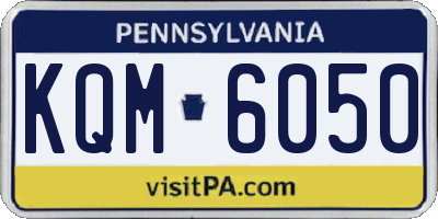PA license plate KQM6050