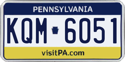 PA license plate KQM6051