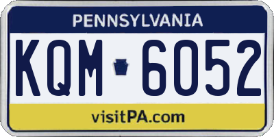PA license plate KQM6052