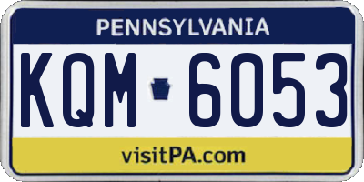 PA license plate KQM6053