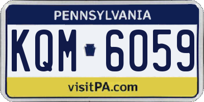 PA license plate KQM6059