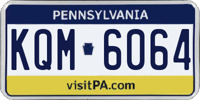PA license plate KQM6064