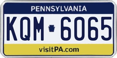 PA license plate KQM6065