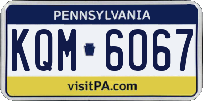 PA license plate KQM6067