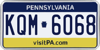 PA license plate KQM6068