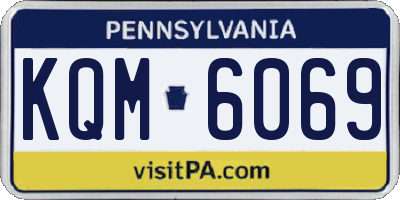 PA license plate KQM6069