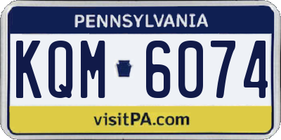 PA license plate KQM6074