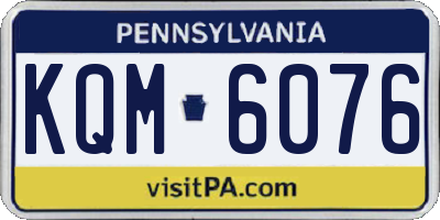PA license plate KQM6076