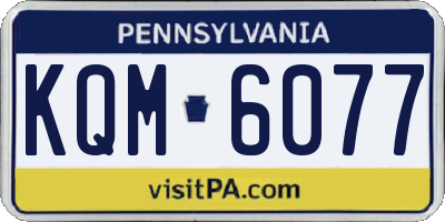 PA license plate KQM6077