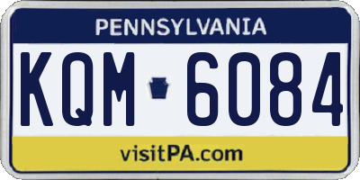 PA license plate KQM6084