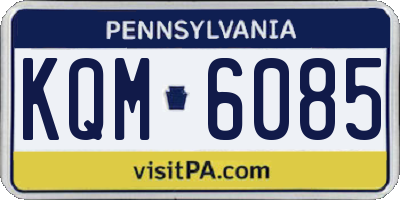PA license plate KQM6085