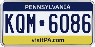 PA license plate KQM6086