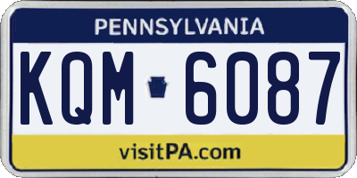 PA license plate KQM6087