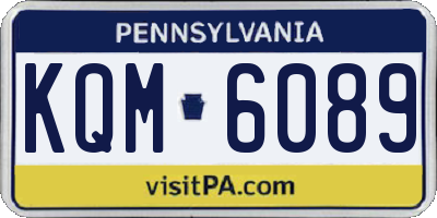 PA license plate KQM6089