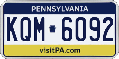 PA license plate KQM6092