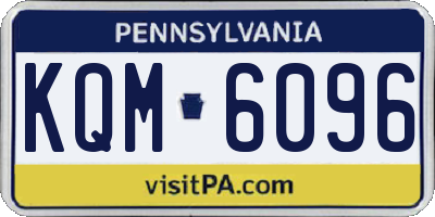 PA license plate KQM6096