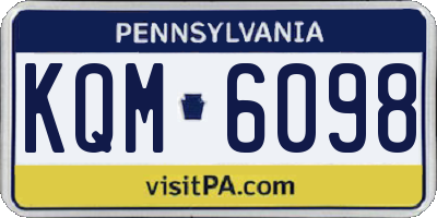 PA license plate KQM6098