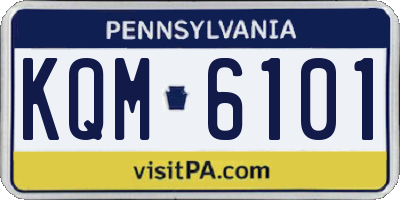 PA license plate KQM6101