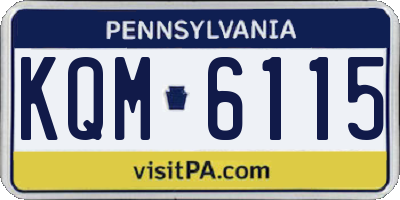 PA license plate KQM6115