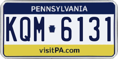 PA license plate KQM6131