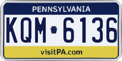 PA license plate KQM6136