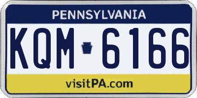 PA license plate KQM6166