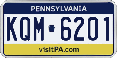 PA license plate KQM6201