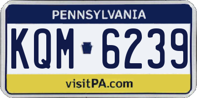 PA license plate KQM6239