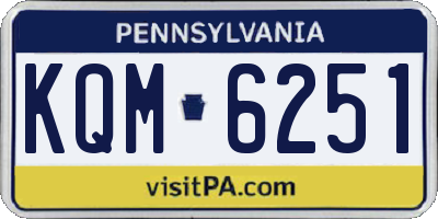 PA license plate KQM6251