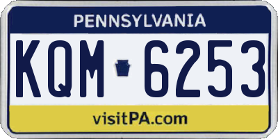 PA license plate KQM6253
