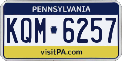 PA license plate KQM6257