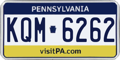 PA license plate KQM6262