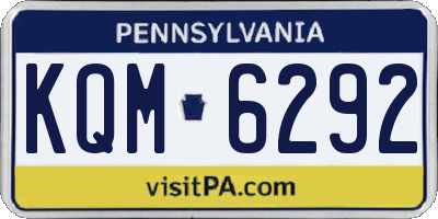 PA license plate KQM6292