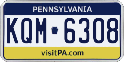 PA license plate KQM6308