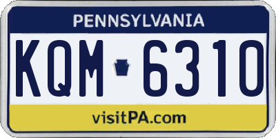 PA license plate KQM6310