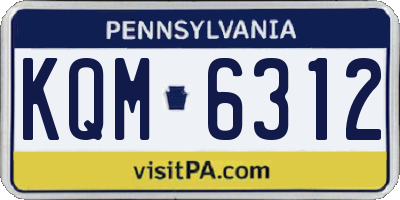 PA license plate KQM6312