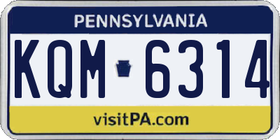 PA license plate KQM6314