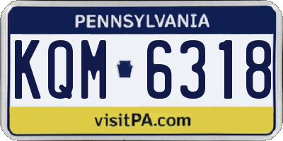 PA license plate KQM6318