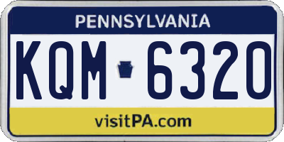 PA license plate KQM6320
