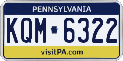 PA license plate KQM6322