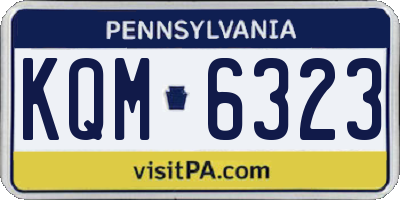 PA license plate KQM6323