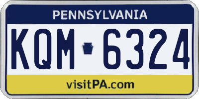 PA license plate KQM6324