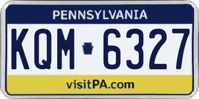 PA license plate KQM6327