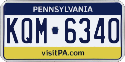 PA license plate KQM6340