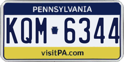 PA license plate KQM6344