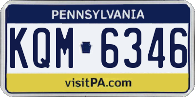 PA license plate KQM6346