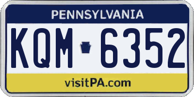 PA license plate KQM6352