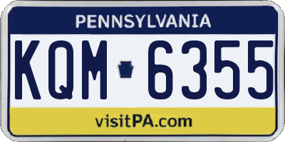 PA license plate KQM6355